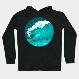 Green ocean wave Hoodie